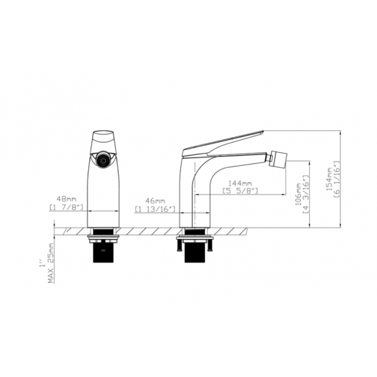 Μπαταρία Μπιντέ Karag Lea B05005 Gun Metal